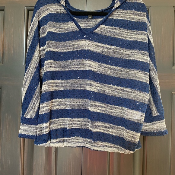 INC Textured-knit Striped Hooded top - Picture 5 of 5